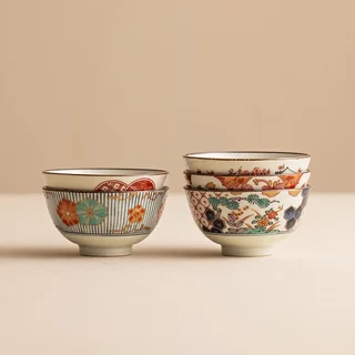 Bộ 5 bát ăn cơm Imari size 10.5cm*6cm nhập khẩu Nhật Bản