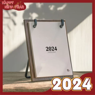 OYINN| Lịch thiết kế 2024 ~ Lịch gỗ để bàn trang trí phòng size 166x206mm ~ Ảnh thật
