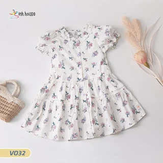 V032 Váy trẻ em Cotton Xinh House Xếp Ly Dáng Xòe Tiểu Thư Cho Bé Gái