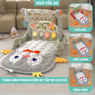 Thảm đàn Piano cho bé kiêm xe tập đi có nhạc 3IN1 mẫu chim cánh cụt 9BABY