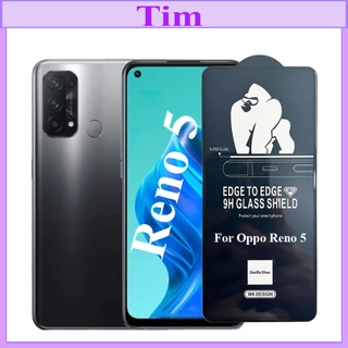 (Loại Tốt) Kính cường lực Kingkong Oppo Reno 5 Full Màn hình,Full Keo,Ảnh Thực SP Shop chụp,(Tặng Kèm Giấy Lau 1/2)