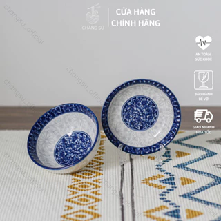 Bát đĩa chấm sứ cao cấp vẽ hoa xanh lam - Set bát đĩa cúng gia tiên họa tiết xanh lam sắc nét - Vỡ 1 đổi 1