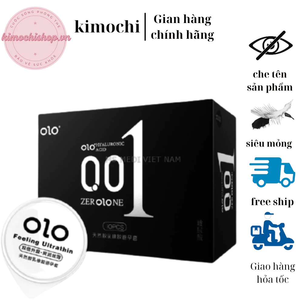 [ CHE TÊN SẢN PHẨM] Bao cao su oIo đen siêu mỏng 0,01mm kéo dài thời gian quan hệ hộp 10 chiếc kimochishop