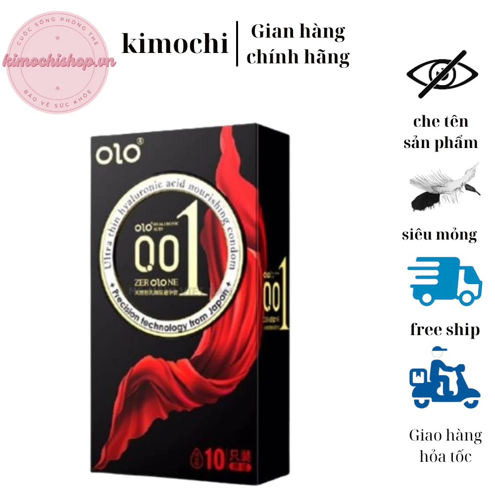 Bao cao su olo đen dài siêu mỏng giúp kèo dài thời gian quan hệ hộp 10 chiếc