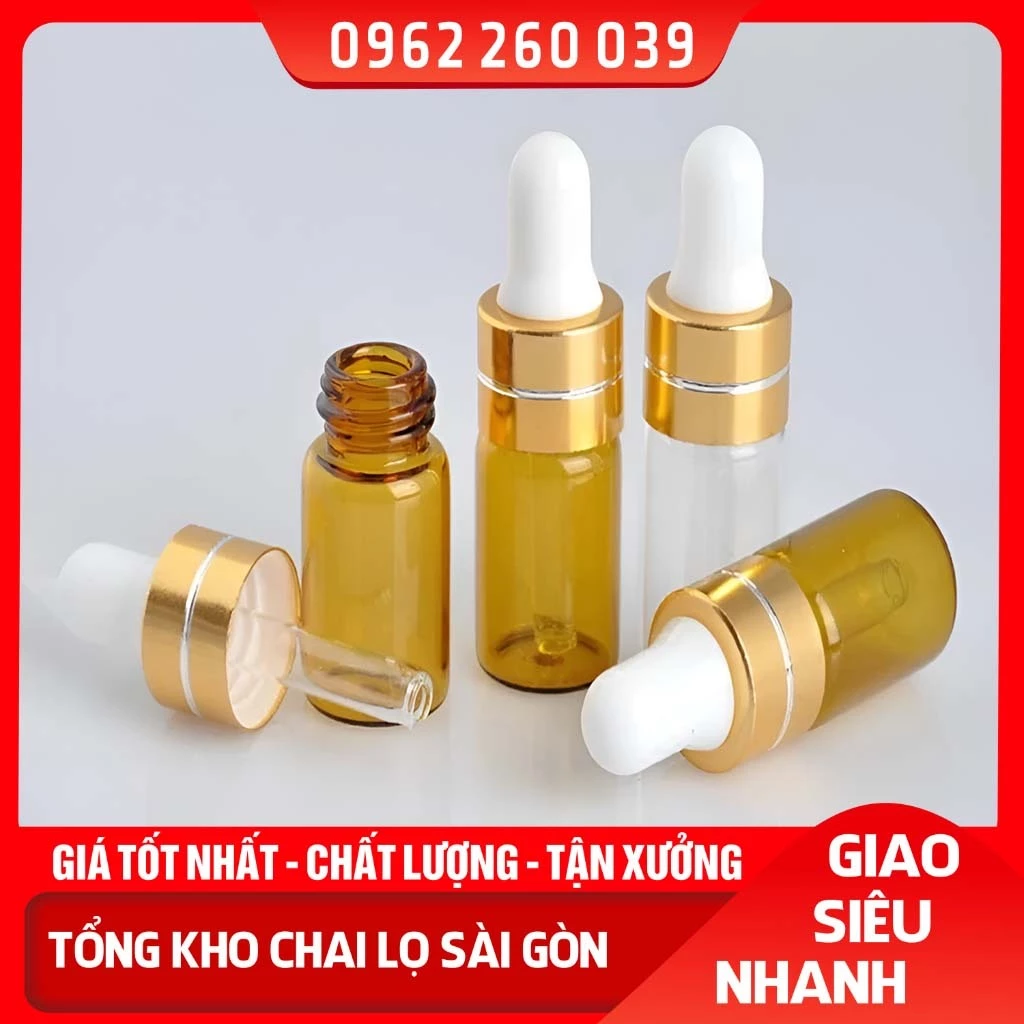 Chai Lọ Chiết Serum 10ml Nắp Vặn Có Núm, Chai Lọ Thủy Tinh Chiết Serum, Đựng Tinh Dầu - Lọ Thủy Tinh