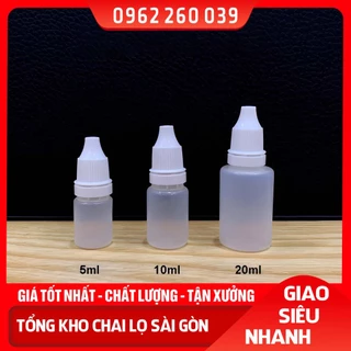 Chai Lọ Nhựa Nhỏ Mắt/Nhỏ Mũi 5ml - 20ml, Chai Nhựa Trong Suốt Đựng Tinh Dầu Nhỏ Mũi - Chai Lọ Nhựa