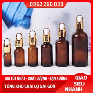 Lọ Thủy Tinh Chiết Serum Nắp Bóp Vai Xách 15ml/20ml/30ml, Chai Dùng Đựng Tinh Dầu, Chiết Mỹ Phẩm Du Lịch - Lọ Thủy Tinh