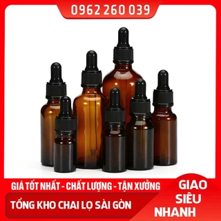 Chai Lọ Chiết Mỹ Phẩm Trong Nắp BÓP NHỎ GIỌT KHOEN ĐEN SỌC 5ml 10ml 15ml 20ml 30ml, Chai Đựng Tinh Dầu, Chiết Gel