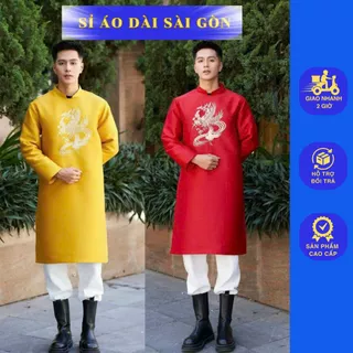 (Mua lẻ giá sỉ) Áo dài Nam chất vải Tafta họa tiết thêu sắc nét, sang trọng và nổi bật - Sỉ Áo Dài Sài Gòn