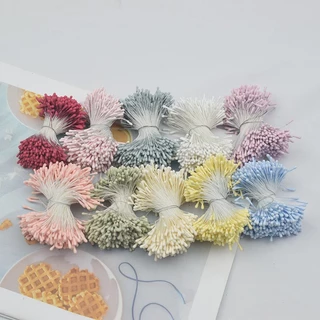 Set 400 sợi nhuỵ hoa giả đầu sáp nhiều màu làm hoa handmade, hoa kẽm nhung, hoa len móc