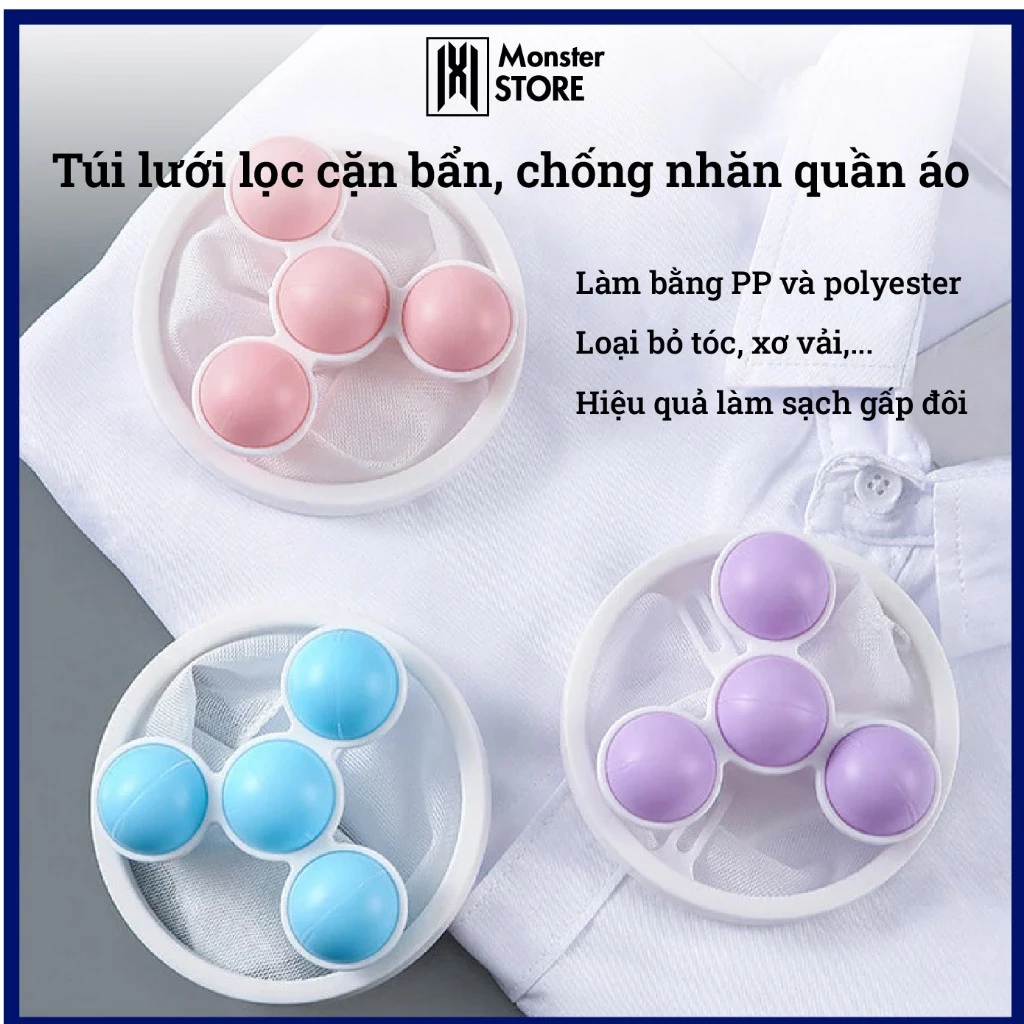 Túi Lưới Lọc Cặn Bẩn, Xơ Vải Cho Máy Giặt, Chống Nhăn Quần Áo, Giúp Quần Áo Sạch Sẽ, Dùng Được Nhiều Lần