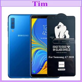 (Loại Tốt) Kính cường lực Kingkong Samsung A7 2018 Full Màn hình,Full Keo,Ảnh Thực SP Shop chụp,(Tặng Kèm Giấy Lau 1/2)