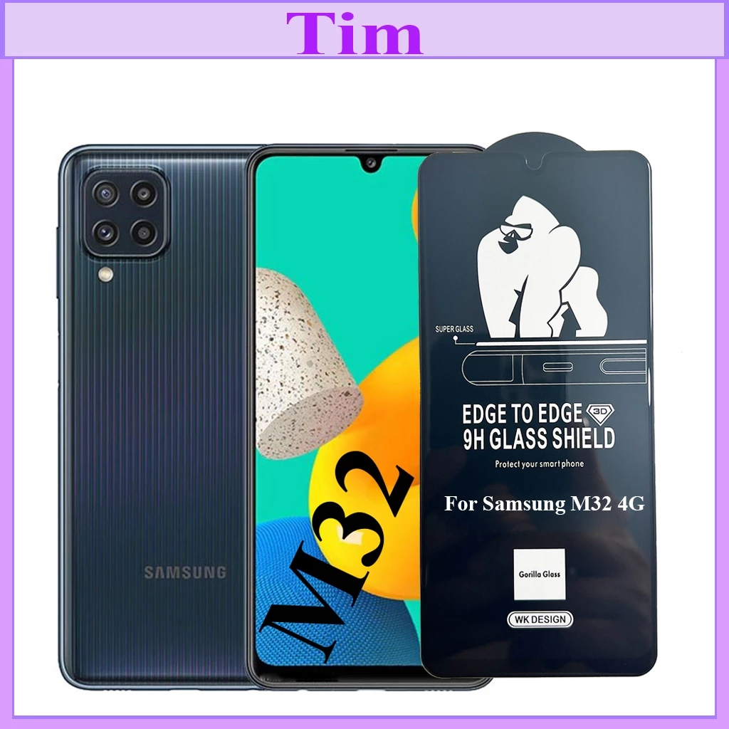 (Loại Tốt) Kính cường lực Kingkong Samsung M32 4G Full Màn hình,Full Keo,Ảnh Thực SP Shop chụp,(Tặng Kèm Giấy Lau 1/2)