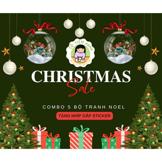 [NOEL] COMBO 5 Bộ Tranh Cắt Dán Tương Tác Cô Tiên Xanh, Tranh Tương Tác