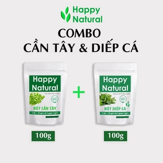 Combo Bột Cần Tây + Diếp Cá Happy Natural Sấy Lạnh (100g/loại)