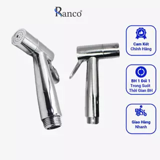 Đầu vòi xịt vệ sinh cầm tay tăng áp RANCO nhựa ABS mạ chrome cao cấp lõi ti đồng chống va đập, trơn trượt – Đ0231