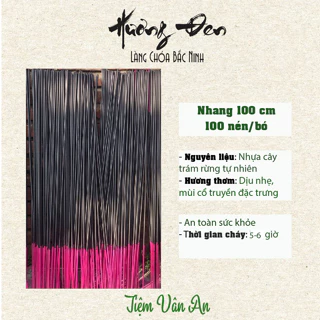 Nhang sào 100 cm, Hương Trám Đen Cổ Truyền, Nguyên Liệu Tự Nhiên, An Toàn Sức Khỏe