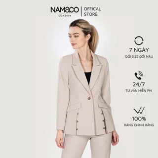 Áo khoác blazer dài tay nữ Namandco  công sở 2 lớp mềm mát, đứng form thanh lịch size S,M,L,XL màu be, đen NJ0196