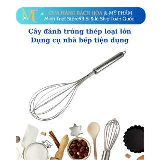 Cây đánh trứng thép loại lớn, dụng cụ nhà bếp tiện dụng