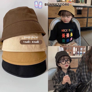 Mũ cho bé gái bé trai bucket kaki Bunny Store, nón vành cho bé phù hợp trẻ em từ 1 đến 5 tuổi phong cách Hàn Quốc PKM01