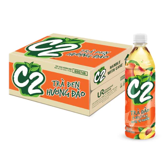 thùng 24 chai trà đen c2 đào 455ml