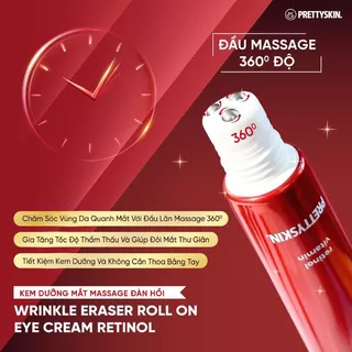 Kem mắt Retinol Prettyskin Wrinkle Eraser Roll On Eye Cream Retinol 30ml giảm thâm, xóa nhăn