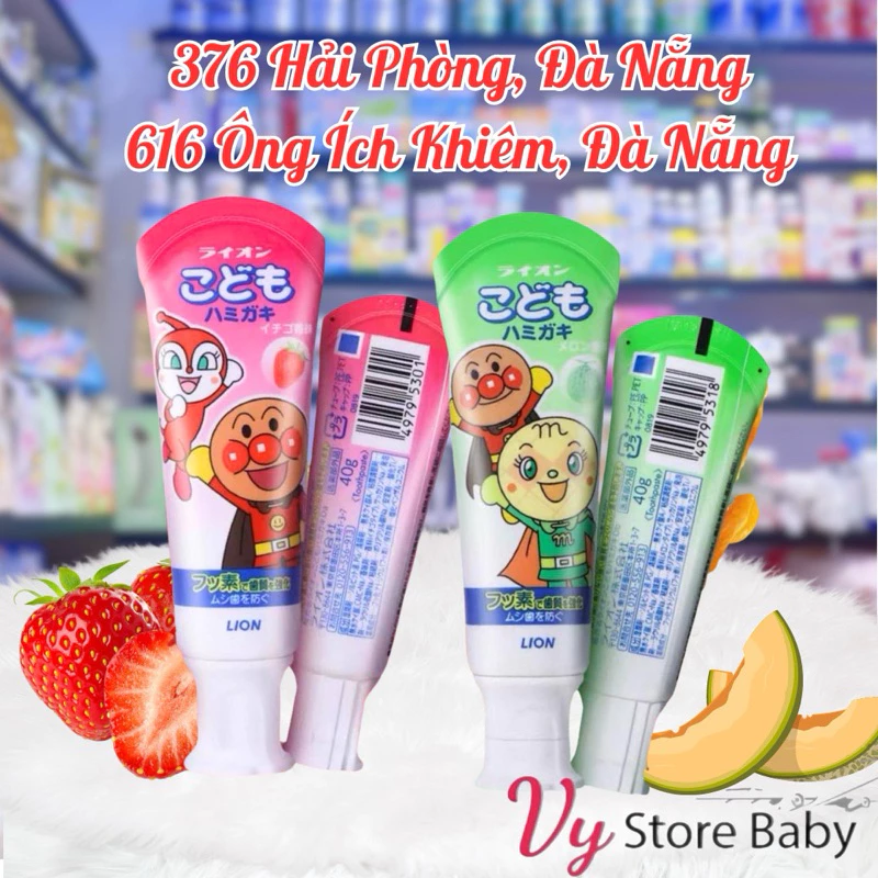 Kem đánh răng nuốt được Lion cho bé (nội địa Nhật) 40g