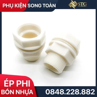 Ốc Phi Bồn & Nối Tét Nước & Khớp Nối Vách Ngăn - Bằng Nhựa PO, Bước Ren Thông Dụng Trên Thị Trường - BH 12 Tháng