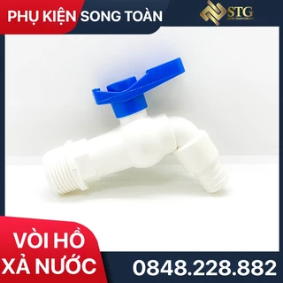 Vòi Xả Nước & Tay Gạt Khóa Gạt 1 Chiều 90 độ - Có Đầu Nối Dễ Gắn Dây Dẫn Nước - Chất Liệu Nhựa Ren 21 27 Thông Dụng