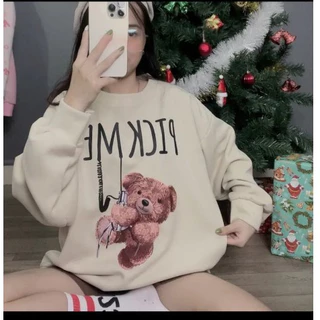 Áo Nỉ Sweater Nữ Form Rộng Vải Nỉ Bông Dày Dặn phong cách Ulzzang CAMASTORE M1227