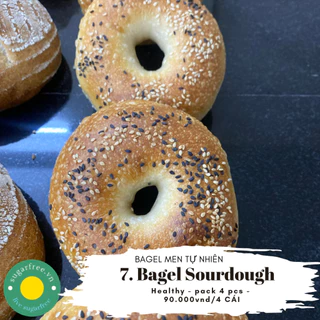 [BÁNH MÌ HEALTHY] - Bánh mì Bagel Sourdough men tự nhiên set 4 cái - Tiệm SugarFree.vn Thảo Điền