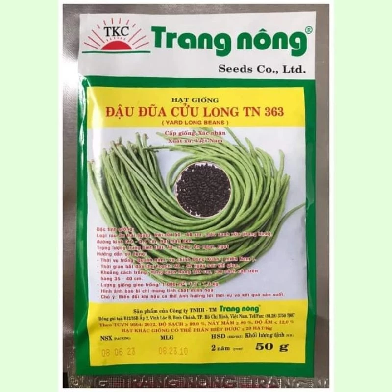 Hạt giống đậu đũa xanh nhạt (trắng) Trang Nông 50gr