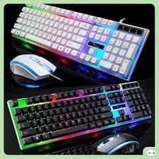 Combo phím chuột nhựa giả cơ chuyên game  có LED 7 màu dùng cho máy tính, laptop