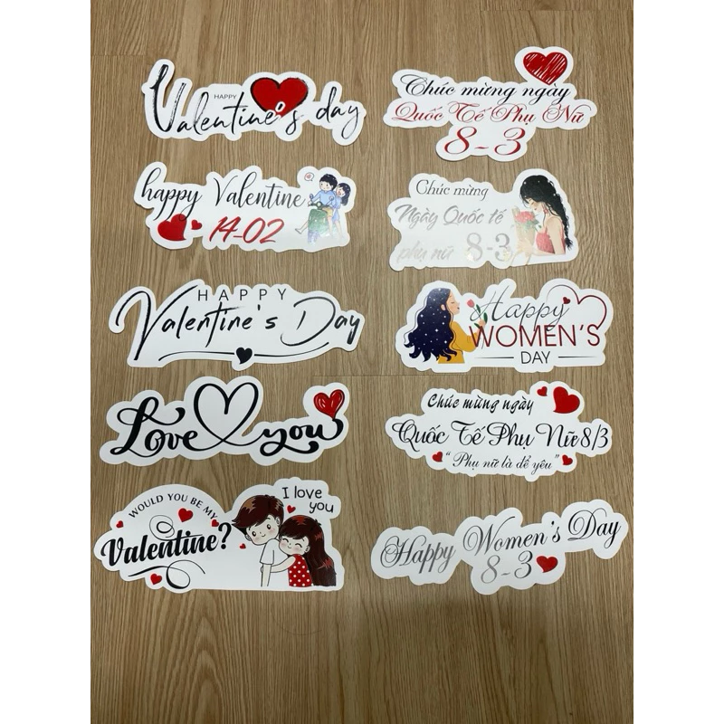 [combo 100c] banner chúc mừng 14/2,8/3,20/10,20/11 mẫu đa dạng