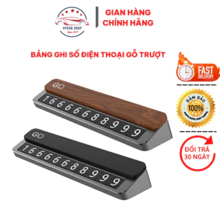 Bảng số điện thoại ô tô, bảng điện thoại bằng gỗ trượt để trên taplo ô tô cao cấp