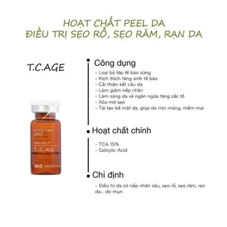 Tinh chất peel Innoaesthetics T.C.Age TCAGE  Inno TCA 15% 2907 tái tạo căng bóng, hỗ trợ trị mụn, sẹo rỗ, chống lão hoá