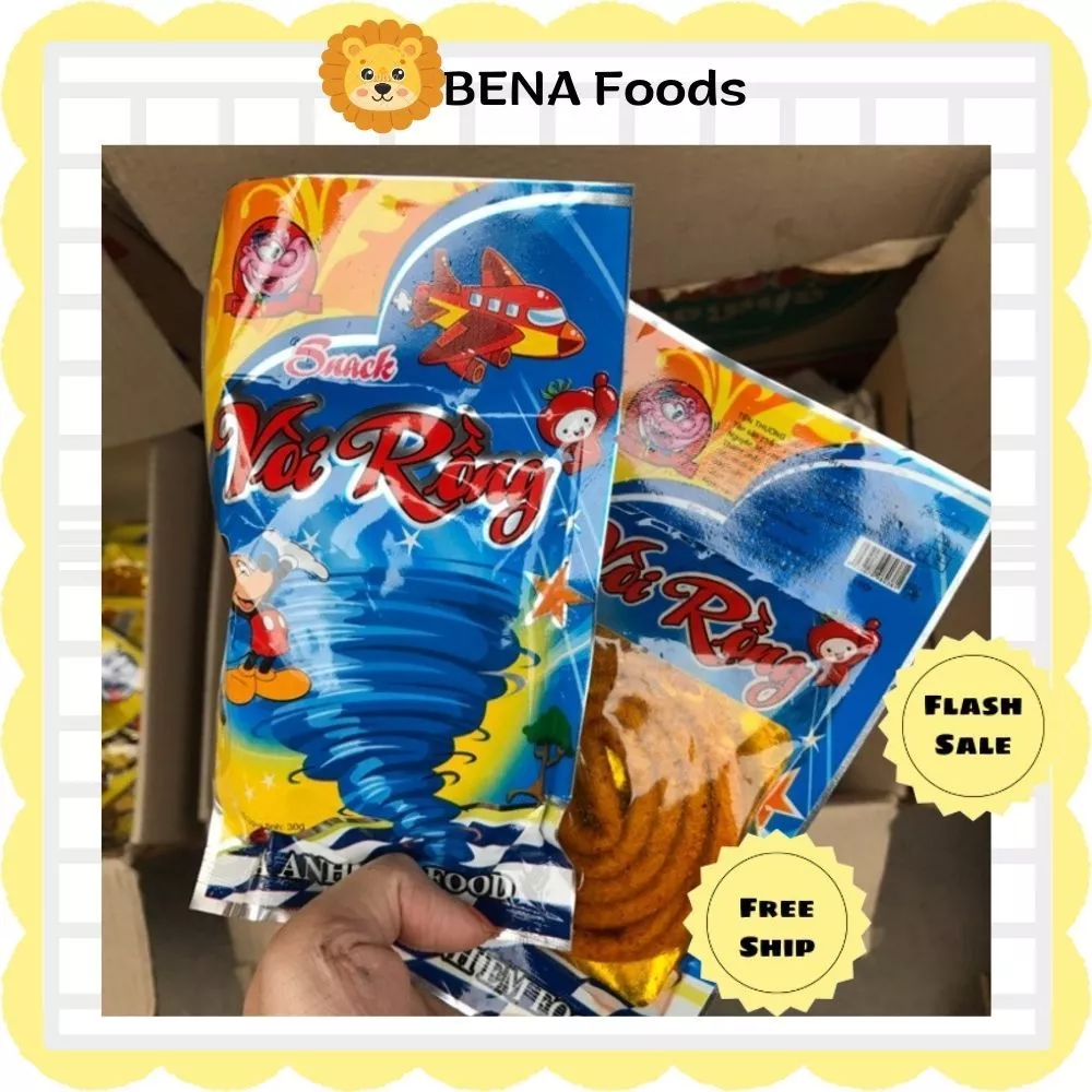 Snack Vòi Rồng Cay Cay Lẻ 1 Gói Ba anh em đồ ăn vặt  tuổi thơ cổng trường BENA FOODS