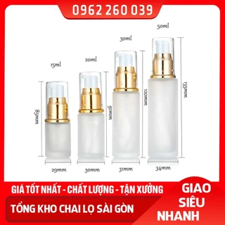 Lọ Thủy Tinh Mờ XỊT GIỌT VÀNG 15ml/20ml/30ml/50ml, Chai Dùng Đựng Tinh Dầu, Chiết Mỹ Phẩm Du Lịch - Lọ Thủy Tinh