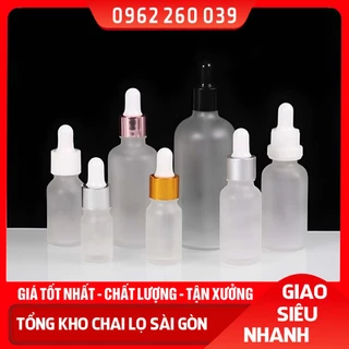 Lọ Chiết Serum Thủy Tinh Phun Mờ Cao Cấp Nắp Bóp Nhỏ Giọt 15ML/20M/30ML Dùng Chiết Gel, Serum, Mỹ Phẩm Du Lịch Tiện Lợi