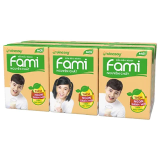 Lốc 6 hộp sữa đậu nành nguyên chất Fami 200ml