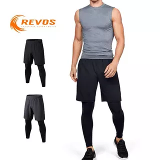 Quần giữ nhiệt nam đá bóng, quần combat bóng rổ 2 lớp dày dặn REVOS Quần thể thao nam dài, quần legging co giãn KP067