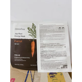 mask - mặt nạ dưỡng ẩm sáng da innisfree carrot 🥕 cà rốt 20ml (hàng công ty