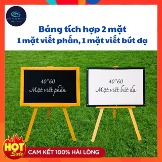 Bảng MENU 1 mặt viết Phấn, 1 mặt viết Bút Dạ gồm bảng dời và giá đỡ dành cho cửa hàng café, lớp học siêu đẹp