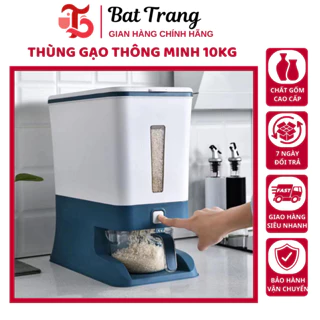 Thùng gạo thông minh 10kg HOKORI Việt Nhật chống ẩm mốc, côn trùng cao cấp - Tráng Sứ Store