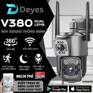 DEYES V380 Pro camera cctv, camera giám sát không dây ngoài trời wifi, camera an ninh IP, ống kính kép, 4K, 8MP, gọi h