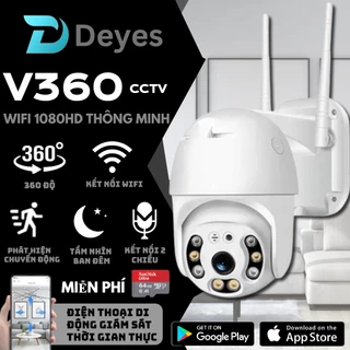 2024 NEW Deyes Camera An Ninh CCTV V360 HD 1080P Wifi Không Dây, Chống Thấm Nước, Hỗ Trợ Tầm Nhìn Ban Đêm