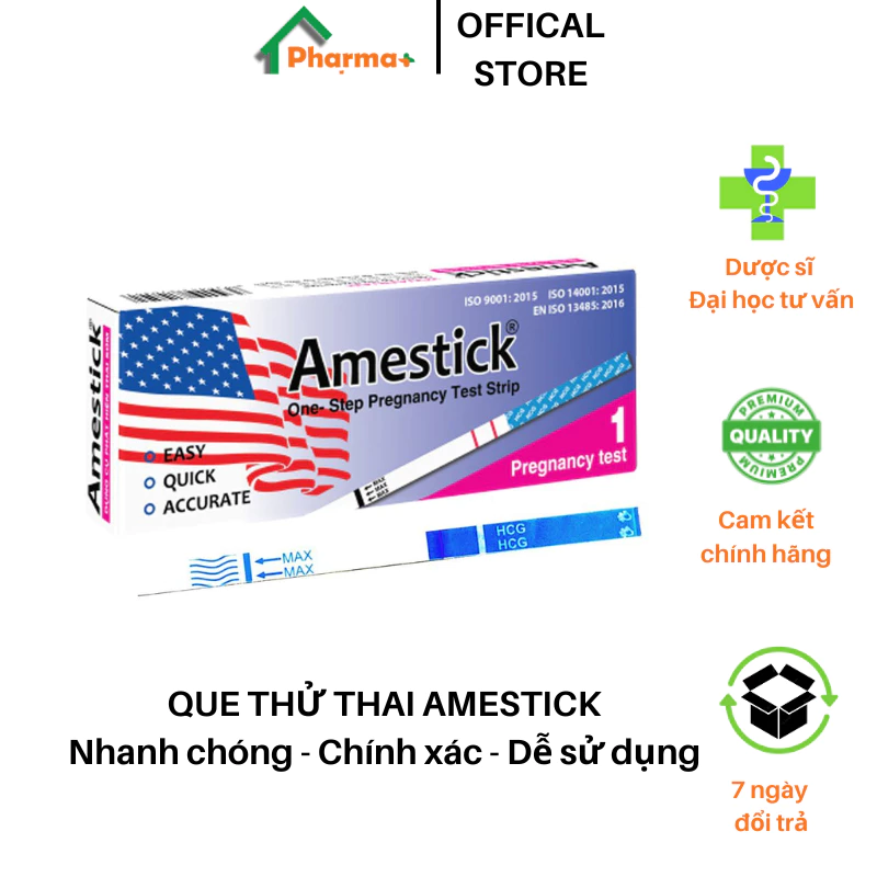 Que thử thai Amestick Tanaphar - dụng cụ phát hiện có thai sớm, nhanh chóng, chính xác, dễ sử dụng