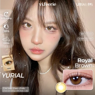 Kính áp tròng (lens) nâu sáng ánh vàng Hiệu Ứng Phủ Bóng YURIAL ROYAL BROWN I-DOL Lens-VF Lens