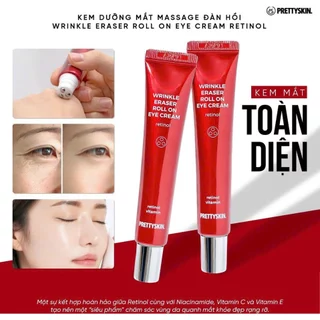 Kem Dưỡng Mắt Massage Đàn Hồi Pretty Skin Wrinkle Eraser Roll Eye Cream Retinol 30ml