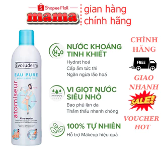 Xịt khoáng Evoluderm Atomiseur Eau Pure 400ml